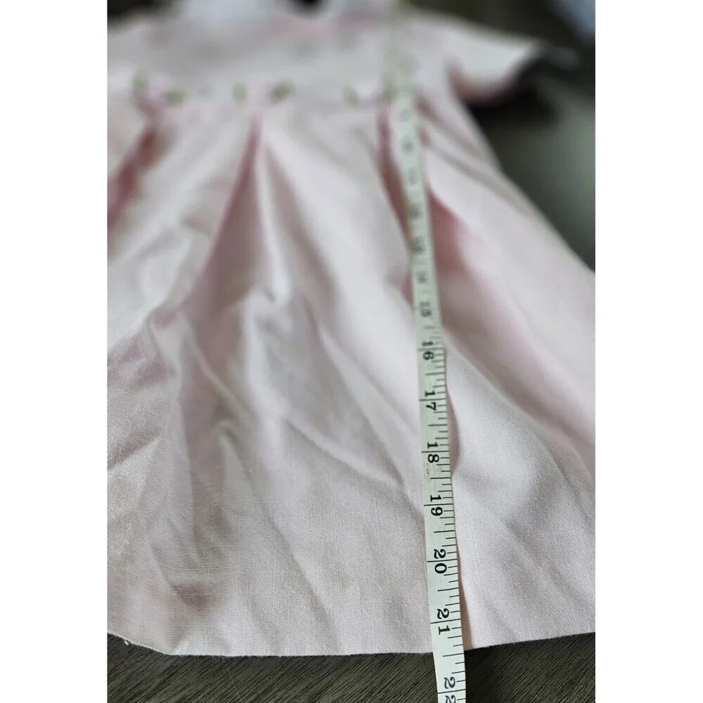 Bonnie Jean Girls Pink Lace Collared Rose Dress Size 4 Wedding Party Church Wear - Picture 6 of 6